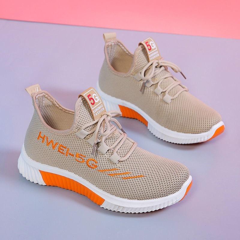 New women's shoes spring and autumn versatile breathable flying weaving women's comfortable casual shoes women's sports shoes running casual