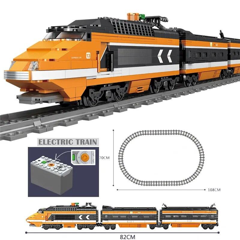 

KAZI HIGH-TECH Powered Electric Classic Train City Rail Motor Строительные блоки Кирпичи Игрушки для мальчиков для детей Без коробки