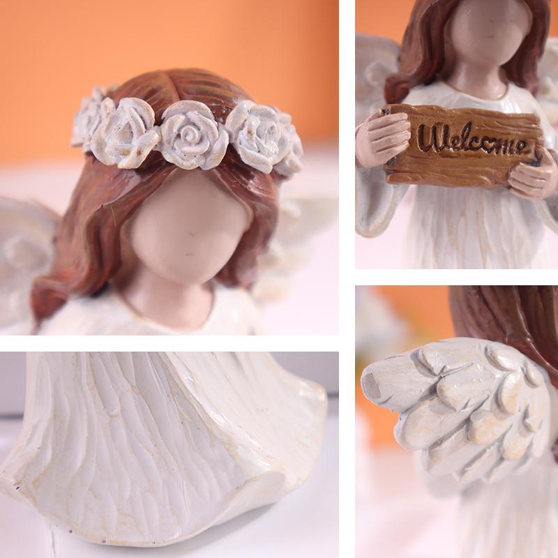 Angel Welcome Sculpture Resin Creative Craft for Home Bedroom, Living Room, and Study Desk Decoration