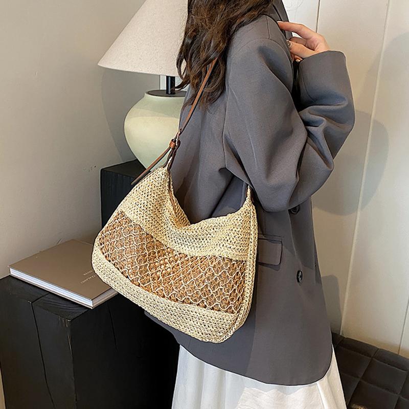 Woven Summer Fashion Straw Bag Beach Holiday Crossbody Bag Shopping Large Capacity Shoulder Bag For Ladies Women