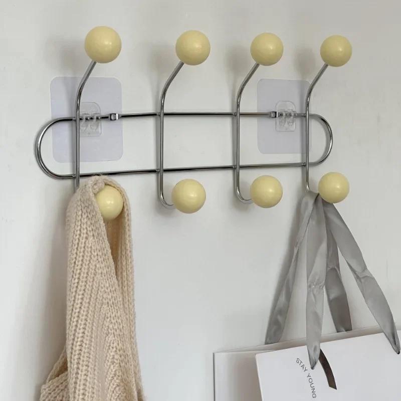 Entrance Hall Wall Coat Racks Bedroom Clothing Storage Hanger Rack Hooks Portable Backpack Cap Scarf Clothes Organizer Hangers