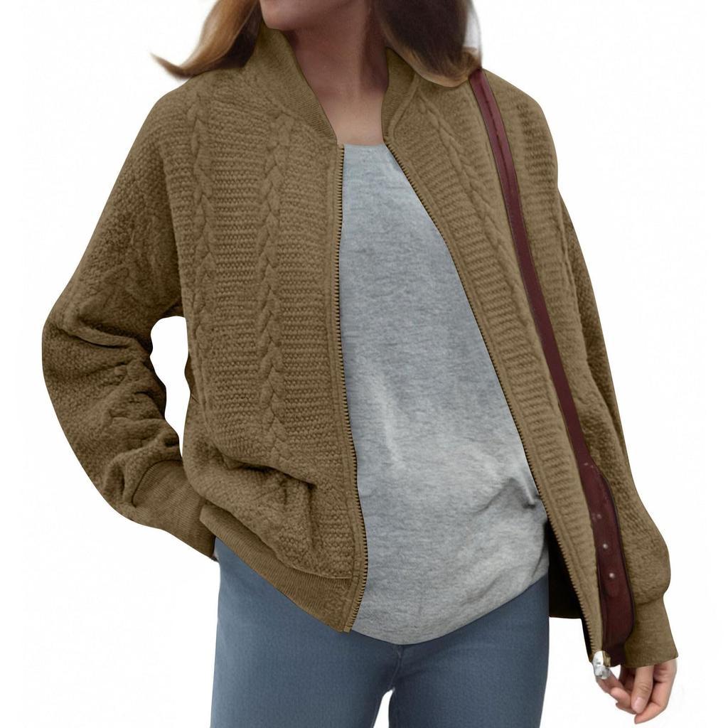 Women's Fashionable Solid Color Long Sleeved Buttoned Pocket Casual Lightweight Jacket