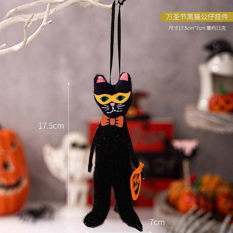Halloween Decorations Pendant Black Cat Doll Pumpkin Party Skeleton Ghost Decoration Props Party Holiday DIY Decorations