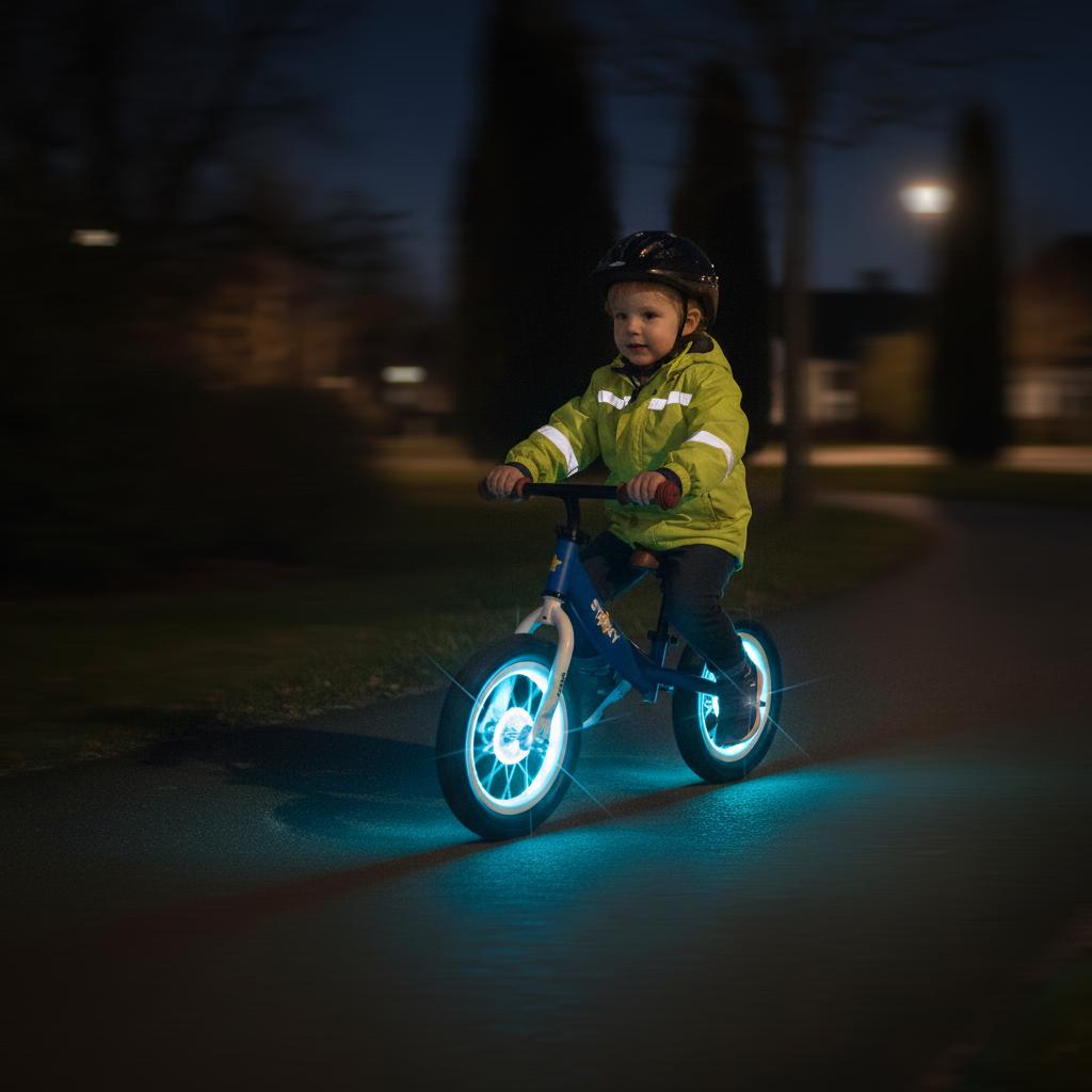 Rowerek biegowy, rowerek dziecięcy, pompowane koła, 12 świecących kół