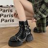 Lokomotive Kleine Schwarze Lässige Martin Stiefel Herbst Gebratene Straße mit Rock Kurze Stiefel Britischer Stil