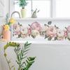 Kreativa Pionblommor Badrum Hem Vägg Bakgrund Försköning Dekoration Väggdekaler