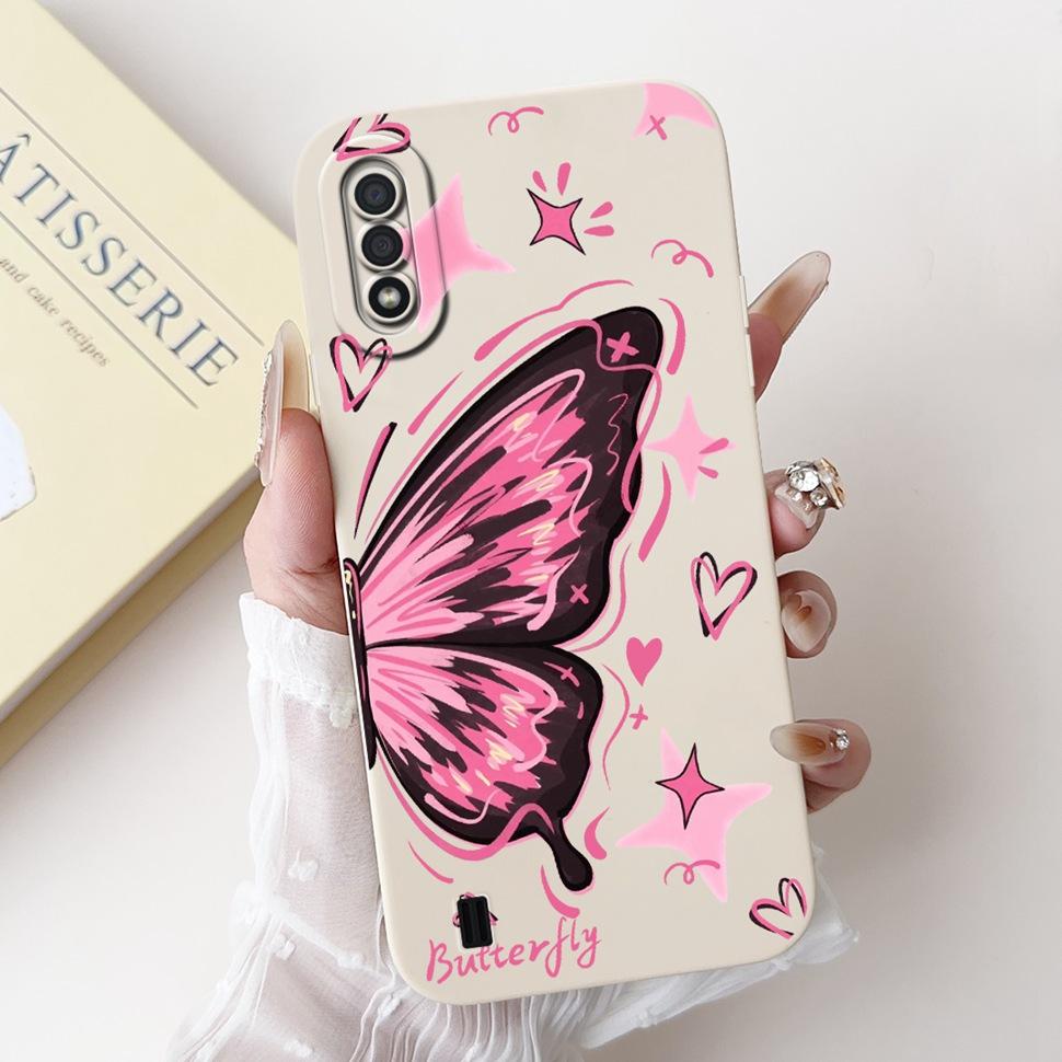 For Samsung Galaxy A01 Case Fashion Flower Painted Cover Soft TPU Matte Phone Case for Samsung A01 GalaxyA01 SM-A015F TPU