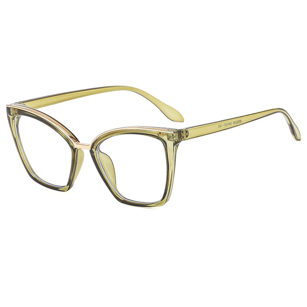 

Европейская и американская мода, очки с квадратными линзами и цветными блоками, защищающие от синего света, с металлической оправой-бровью, совместимые с линзами по рецепту