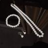 ins style pearl set necklace stud earrings bracelet simple and exquisite daily versatile light luxury girls accessories