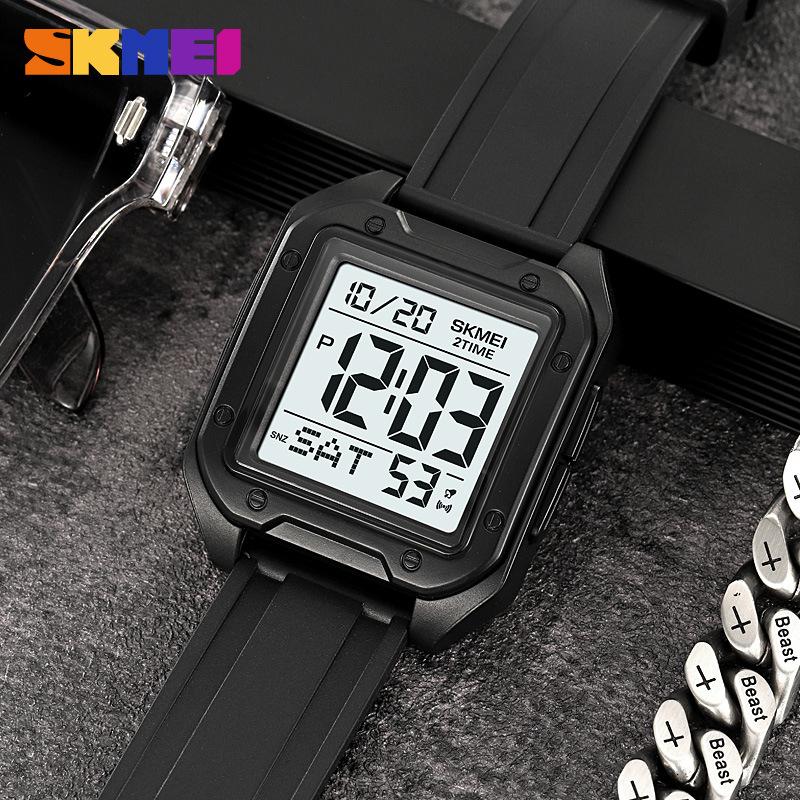 Moment Beauty Fashion Multifunktionale Herrenuhr Leuchtende quadratische Freizeitsport-Studenten-Elektronikuhr