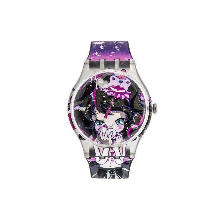 Swatch Quartz Movement 30M Water Resistant Watch 41Mm Black Dial Women watches SUOZ110 Black