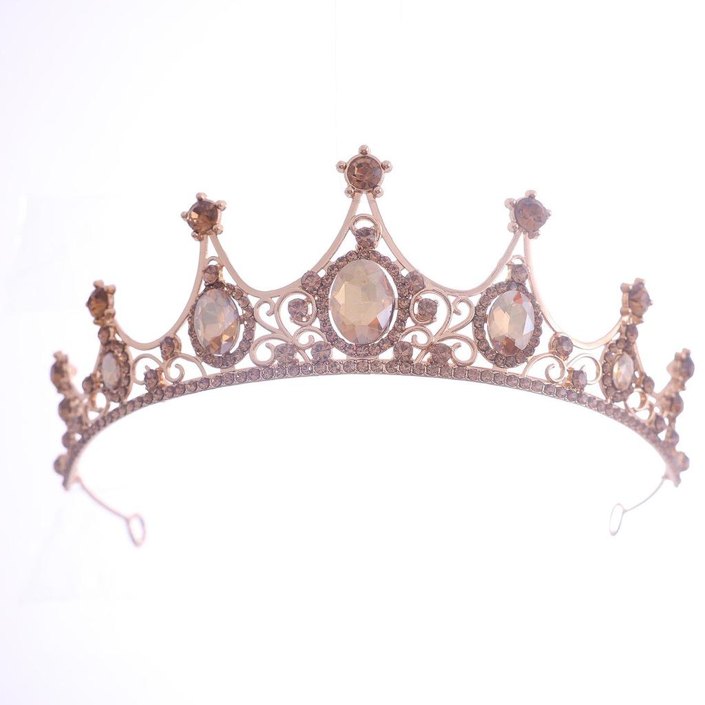 Elegant Green Diamond Baroque Bridal Tiara, Noble Crystal Princess Crown for Birthdays.