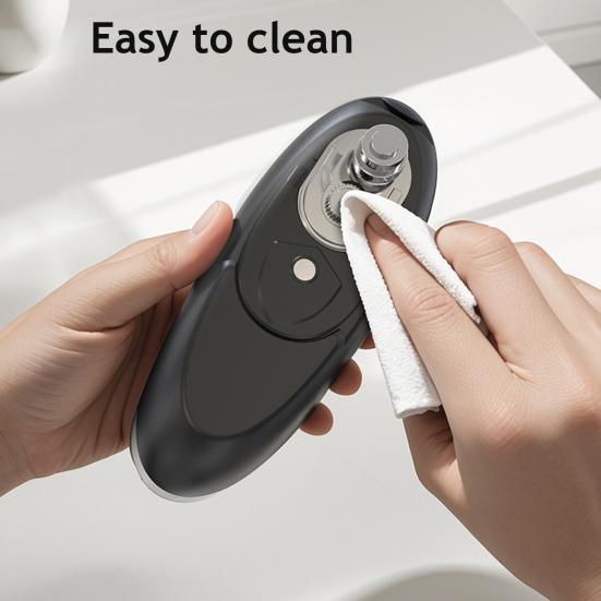 Electric Can Opener Stainless Steel Blade One-Touch Automatic Can Opener Ergonomic Handle Safety Button Hands Free Kitchen Gadget