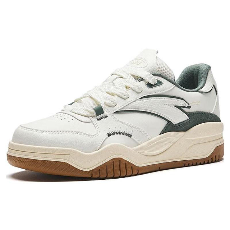 Anta Wave Shoes Slip-Resistant Cushioning Low-Top Skateboard Shoes Women's Ivory White Gray Sneakers 922348003-5