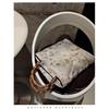 IELGY New Chinese Meilan Bamboo Chrysanthemum Original Pottery Brown Bamboo Bag, Hand Carrying National Style with Cheongsam
