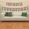 Christmas Decoration Delightful Paper Banner Featuring Cartoon Santa Reindeer And