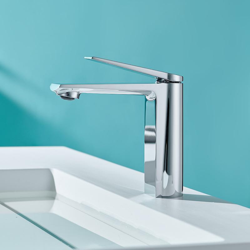 Tuqiu Gold Bathroom Faucet Gray Bathroom Basin Faucet Cold And Hot Water Mixer Sink Tap Single Handle Deck Mounted Tap