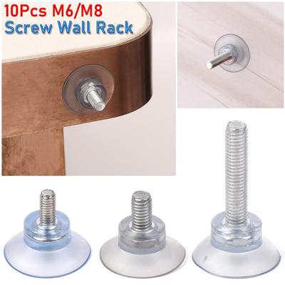 10 Stück M6/M8 Schraube Gummi-Saugnapf Transparent Saugnäpfe Drehschraube Glas-Tischplatten Aufbewahrungswerkzeug Haken Küchenhalter
