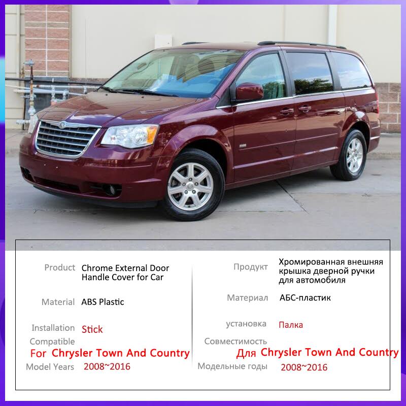 Passend für Chrysler Town And Country Voyager 2008~2016 Glänzend Schwarze Türgriffabdeckung Kreative Aufkleber Zierleiste Autozubehör Gadget