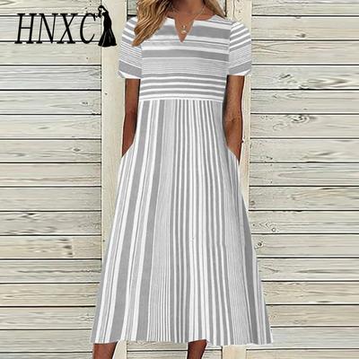Women's Fashion Summer Spring Short Sleeve V-Neck  Casual Dresses