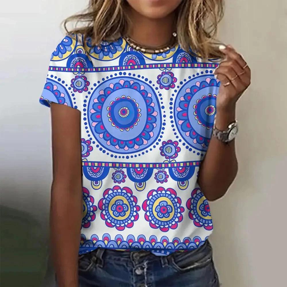 Women's 3D Digital Printing Fun Pattern Women's T-shirt Casual Short Sleeved Top Summer 2886 KTB