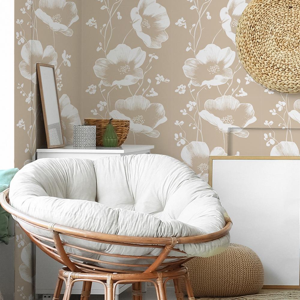 Flowers Bedroom Living Room Background Landscaping Decoration Non-woven Wallpaper