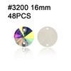 Yanruo AB Color Sew on Glass Crystal Sewing  Rhinestone Crystal Flat Back Rhinestone for Dresses