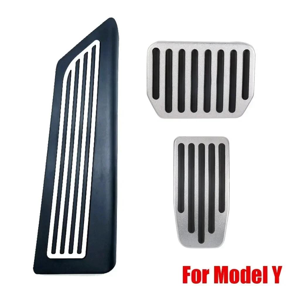 New For Tesla Model 3 /Y Highland 2025 -2025Foot Pedals Cover Accesories Aluminum Alloy Accelerator Gas Fuel Brake Rest Pads Mat