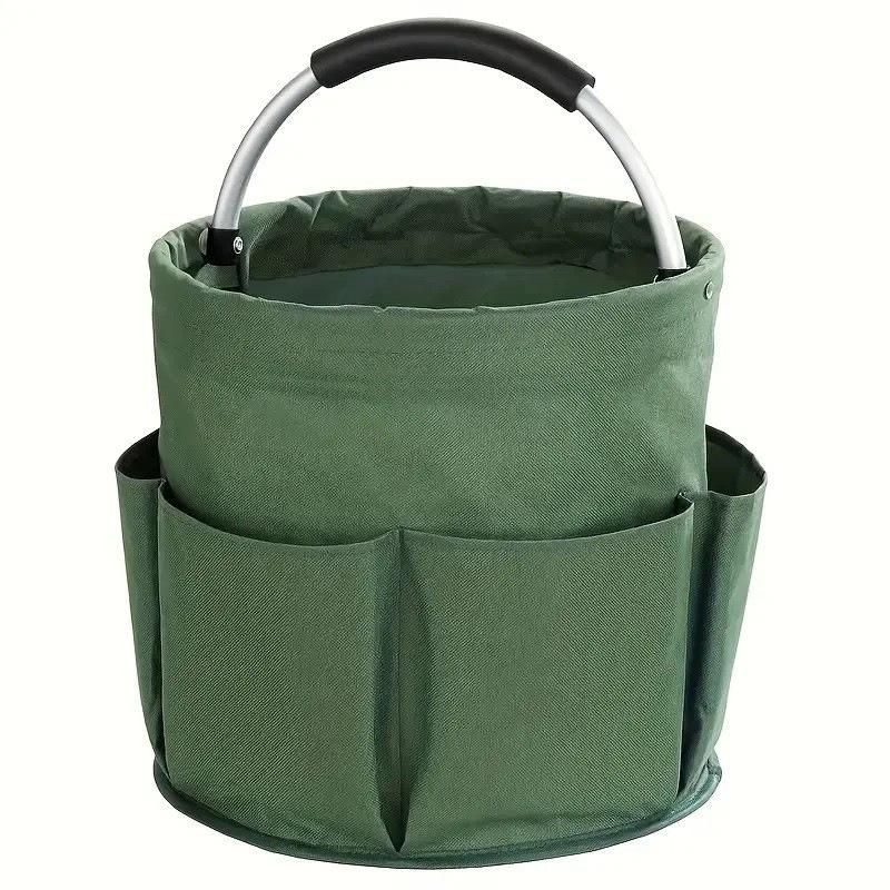 1Pc Portable Foldable Picnic Basket, Garden Tool Basket, Outdoor Handheld Basket, Travel Storage Toiletry Bag, Garden Storage Basket, Holiday Gift