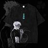 2026 New Summer Jujutsu Kaisen Anime Gojo Satoru Vintage Washed Oversized Tee Unisex Kanji Print Casual Streetwear T-shirt