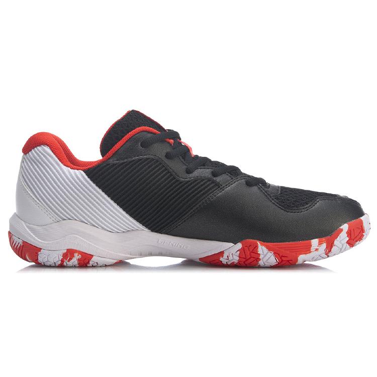 New LINING Sound Waves Badminton Shoes Unisex Low top Black/White/Red AYTR009-2