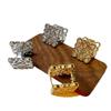 24K Luojia Classic Hollow Ear Buckle Micro-Diamond Earrings - Exquisite Niche Design, High-End Sweet and Cool Style.