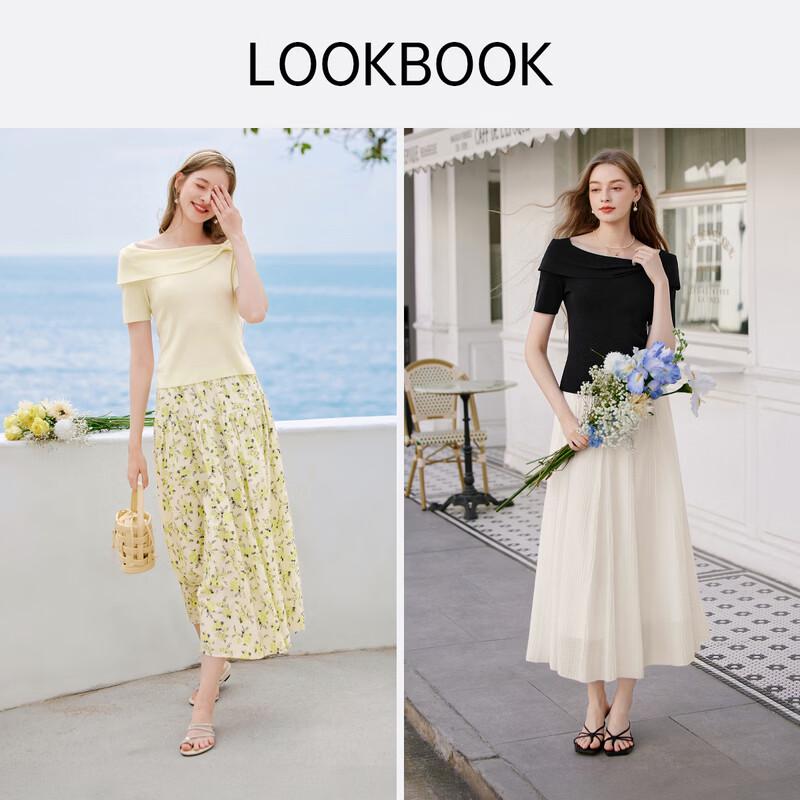 Xiangying Women's Off-Shoulder Bow Knit Top