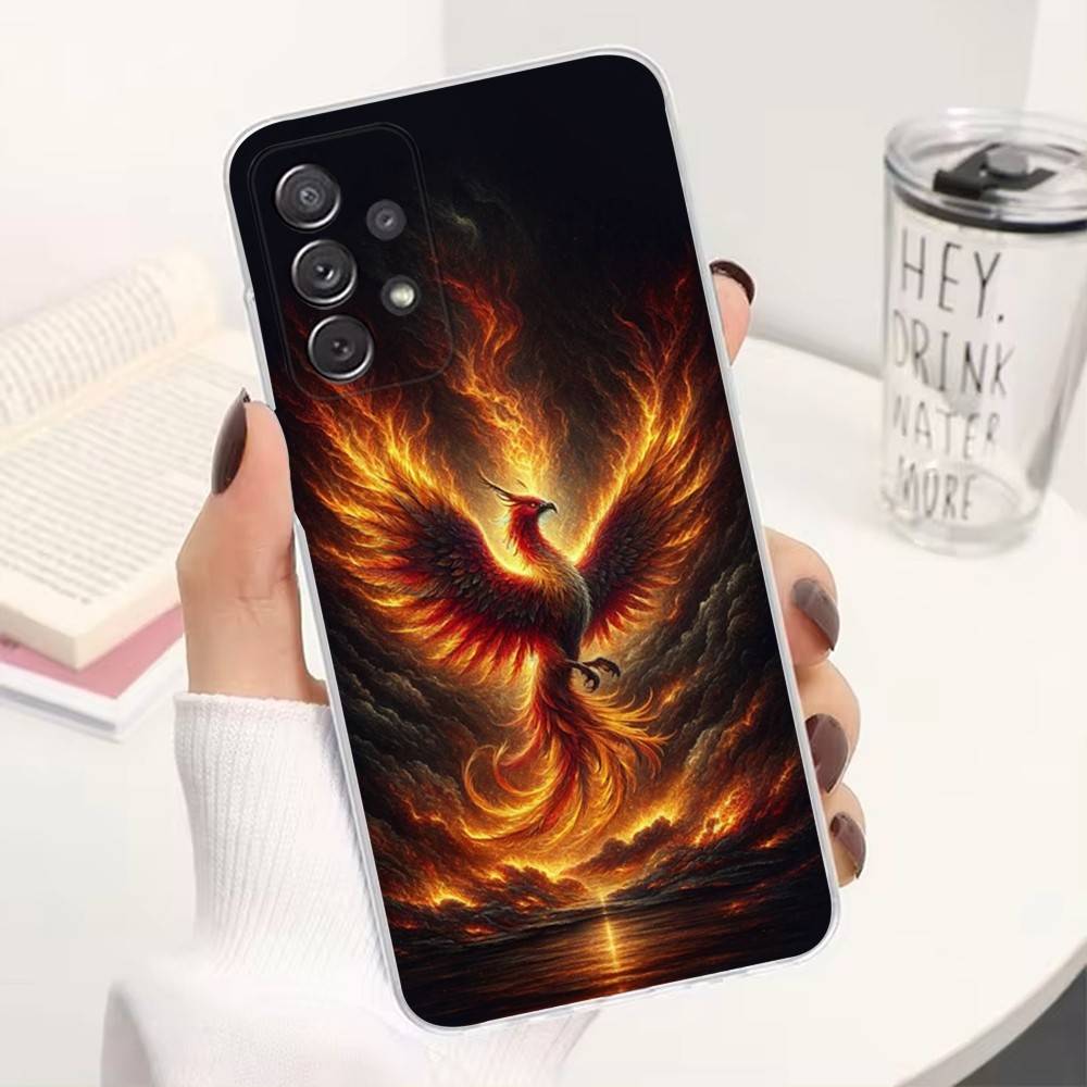 Cool Phoenix For Samsung A51,30,71,S9,Ultra,Lite,S23,20,FE,22,21,PIus,10,Transparent, Silicone Case