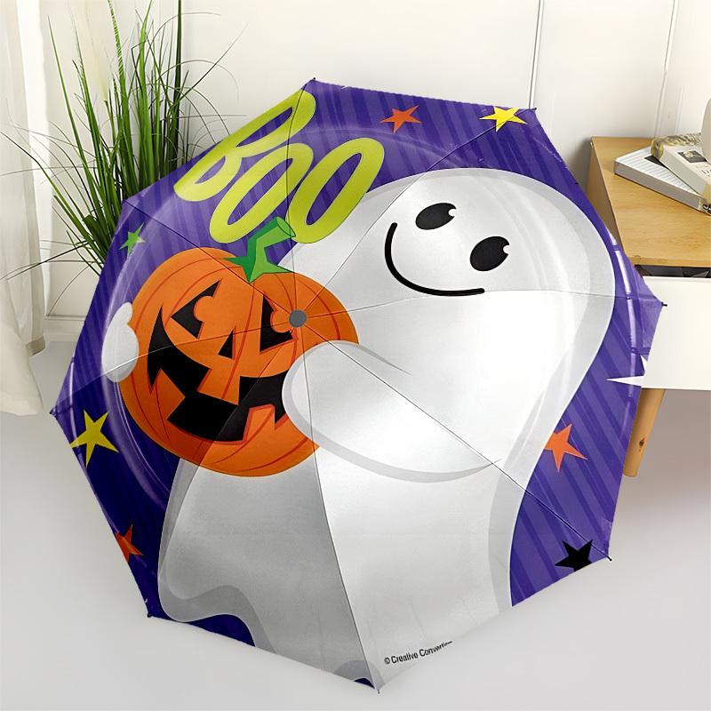 

Ghost,Halloween Automatic Folding Umbrella Compact 8 rib Design,Unique Style,Suitable for Everyday Outdoor Use,Perfect Gift for Friend