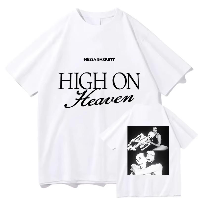 2026 Nessa Barrett High On Heaven T-Shirt Fashion Casual Aesthetic High Quality Fans Tops Tees Graphic Short Sleeve
