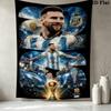 Messi Wall Tapestry Aesthetic Wall Hanging Printed Fabric Blanket Decorative Tapestries for Bedroom Living Room Home Decor