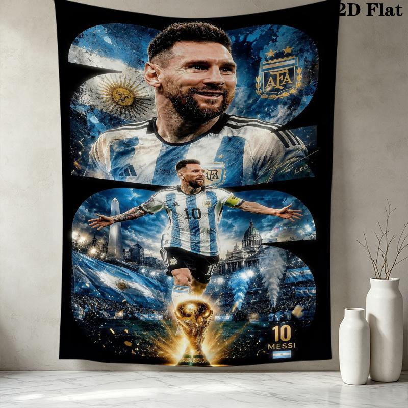 Messi Wall Tapestry Aesthetic Wall Hanging Printed Fabric Blanket Decorative Tapestries for Bedroom Living Room Home Decor