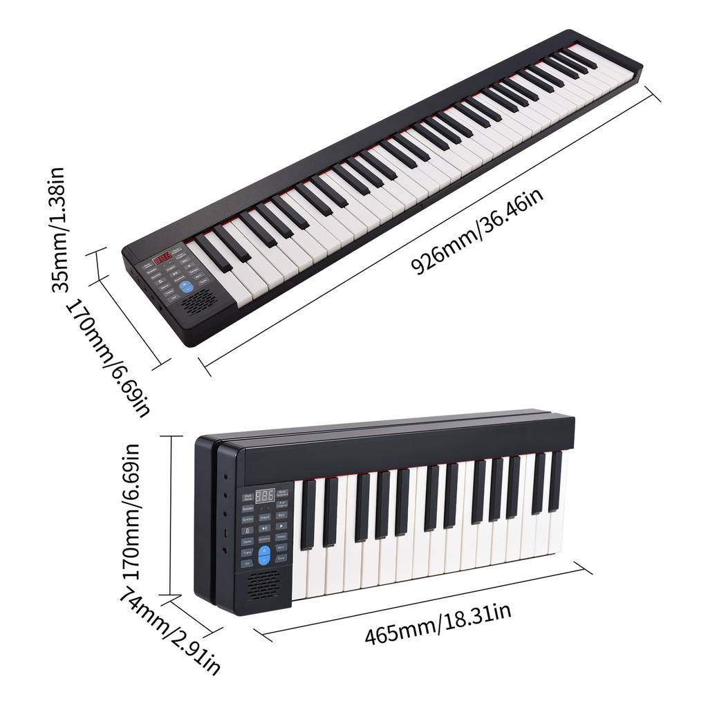61 Key Foldable Electronic Piano Multifunctional Electronic Organ Folding Digital Piano 61 Keys Sensitive Piano