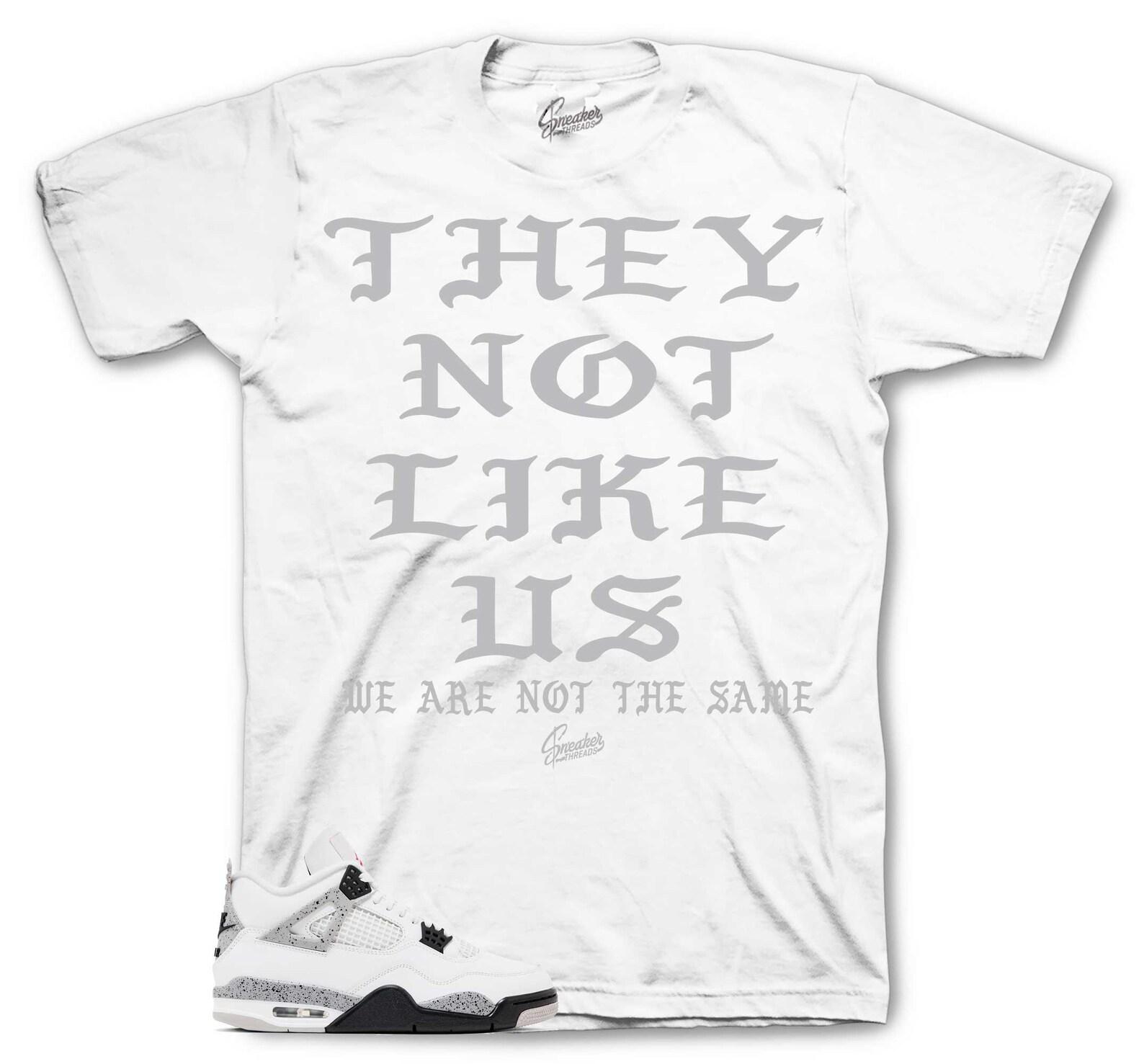 T-Shirt To Match Retro 4 White Cement - Like Us Shirt L