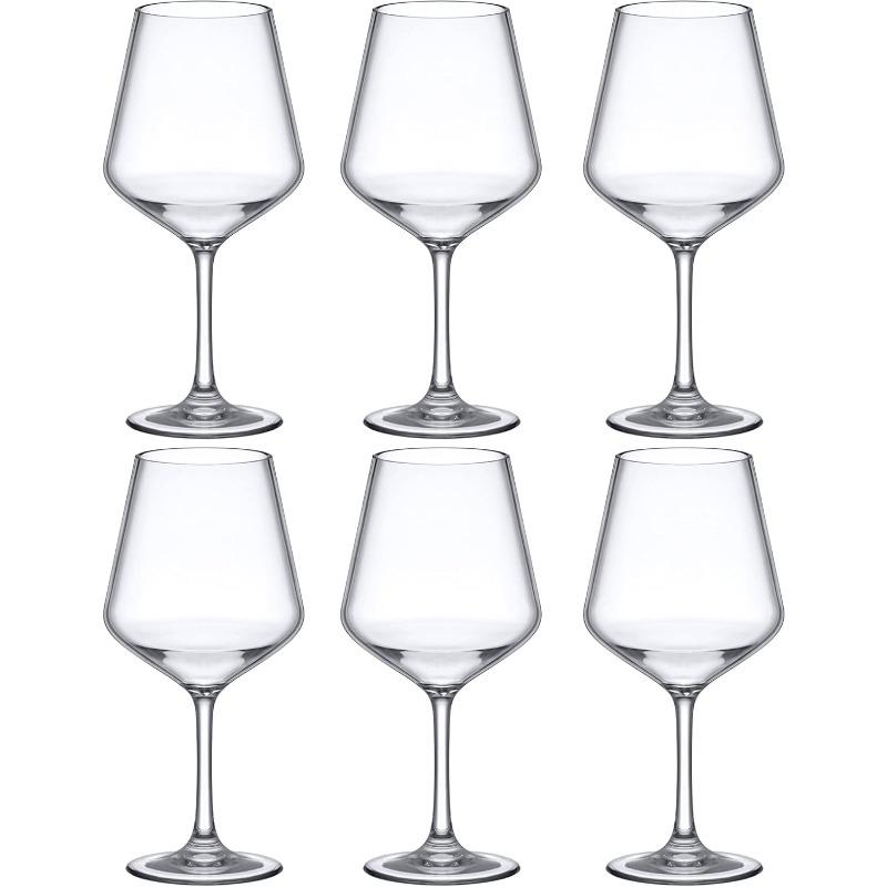Sasha - 14-Ounce Unbreakable Tritan Wine Glasses (Set of 6), Plastic Wine Glasses, Reusable, BPA-Free, Dishwasher-Safe