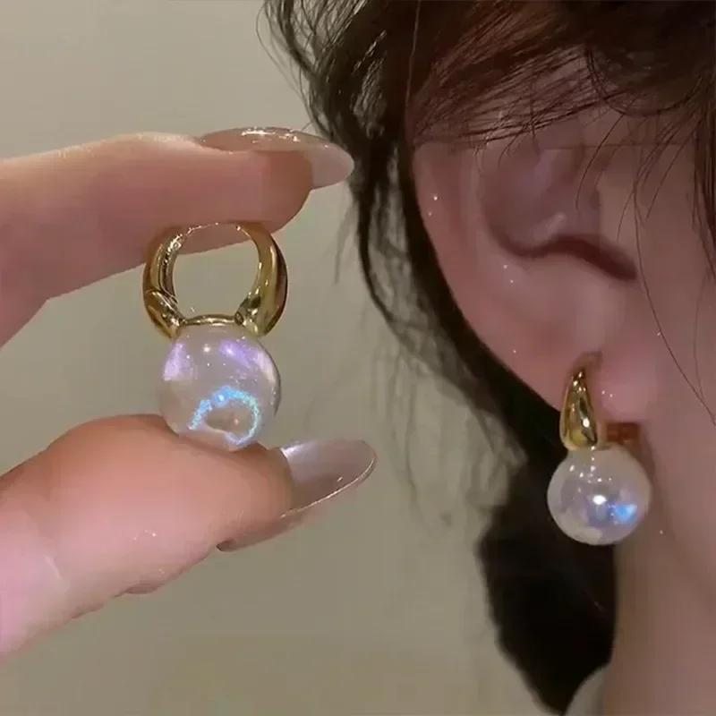Super Sparkling Crystal Golden Earrings for Women Personalized Exquisite Daily Accessories Party Jewelry Birthday Gifts