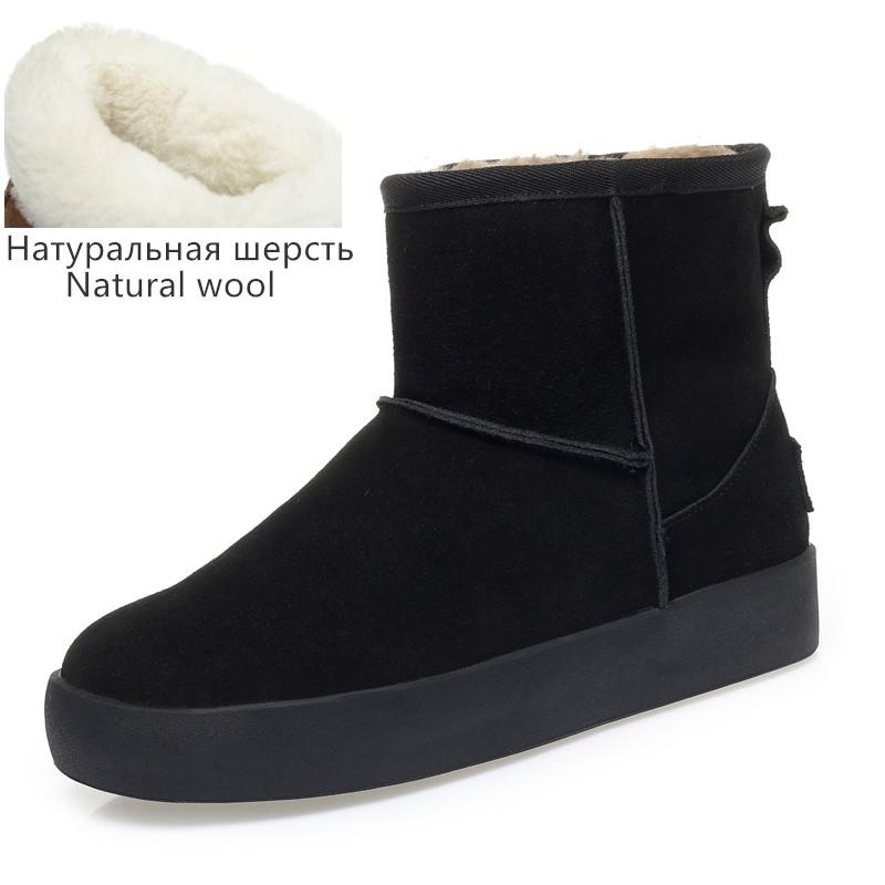 Fashion AIYUQI Snow Boots Female Genuine Leather 2025 New Winter Ankle Boots Women Flat Non Slip Natural Wool Warm Boots Women