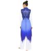 Womens Worship Praise Dance Dress Shiny Sequine Sleeveless Bodice Gradient Mesh Irregular Hem Lyrical Costume