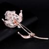 Beliebte Mode Opal Strass Legierung Rose Brosche Pin Brosche Damen Kleidung Zubehör