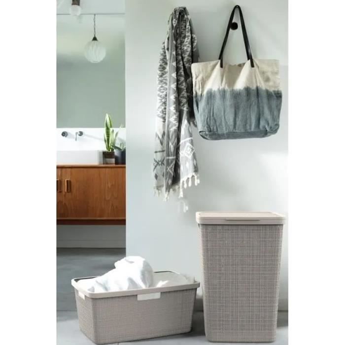 Coffre à linge - Jute - 58 L - Beige