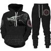 Spring Autumn 3D Printed Fierce Eagle Pattern Hoodies Sweatshirt Men's Sweatpants Set Unisex Tracksuit Fashion Men Clothing Suit