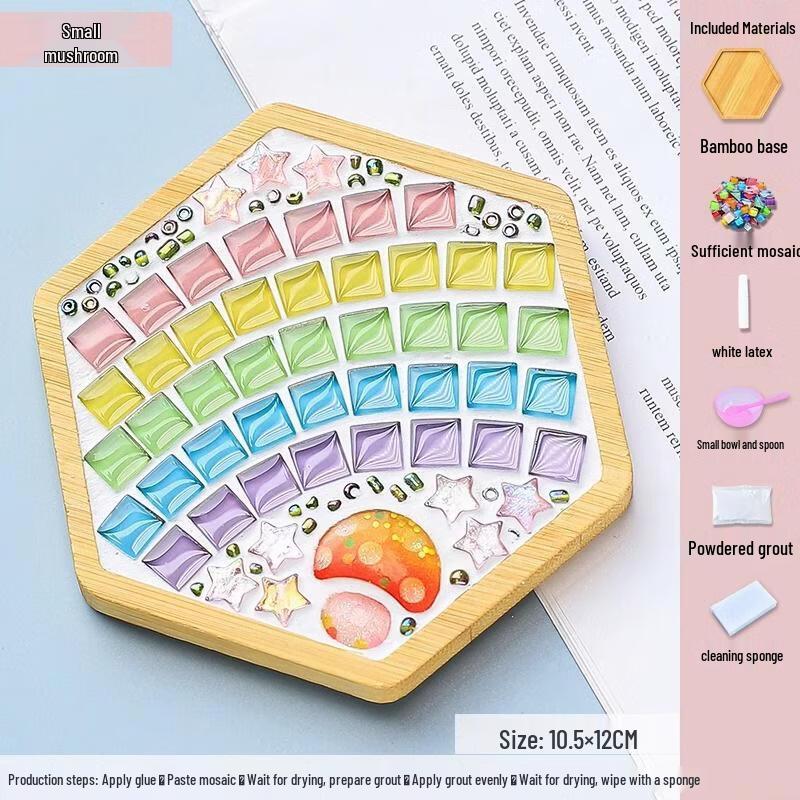 JINGRX Mushroom Mosaic DIY Coaster Kit