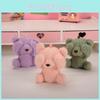 Cute Teddy Bear Plush Toy Keychain Adorable Miniature Stuffed Animal Bag Charm