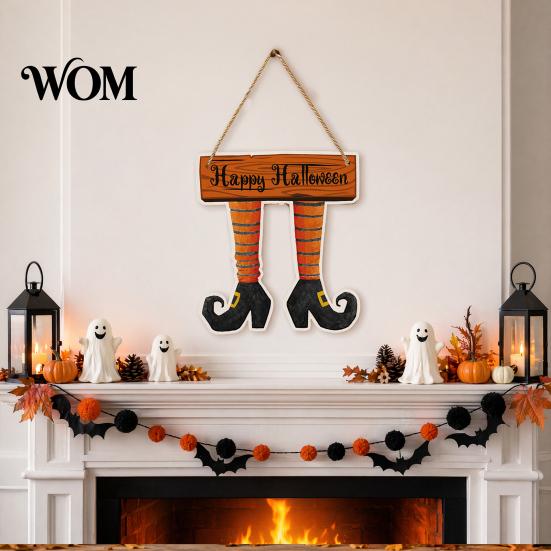 Durable Halloween Party Decor Pumpkin Door Hanging Decor, Spooky Festive Wall Ornament for Scene, Front Entryway Decoration, Trick or Treat Home Gift